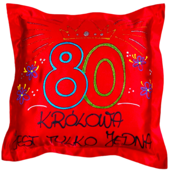 [Ds02-80] Poduszka satynowa Królowa jest tyko jedna na 80